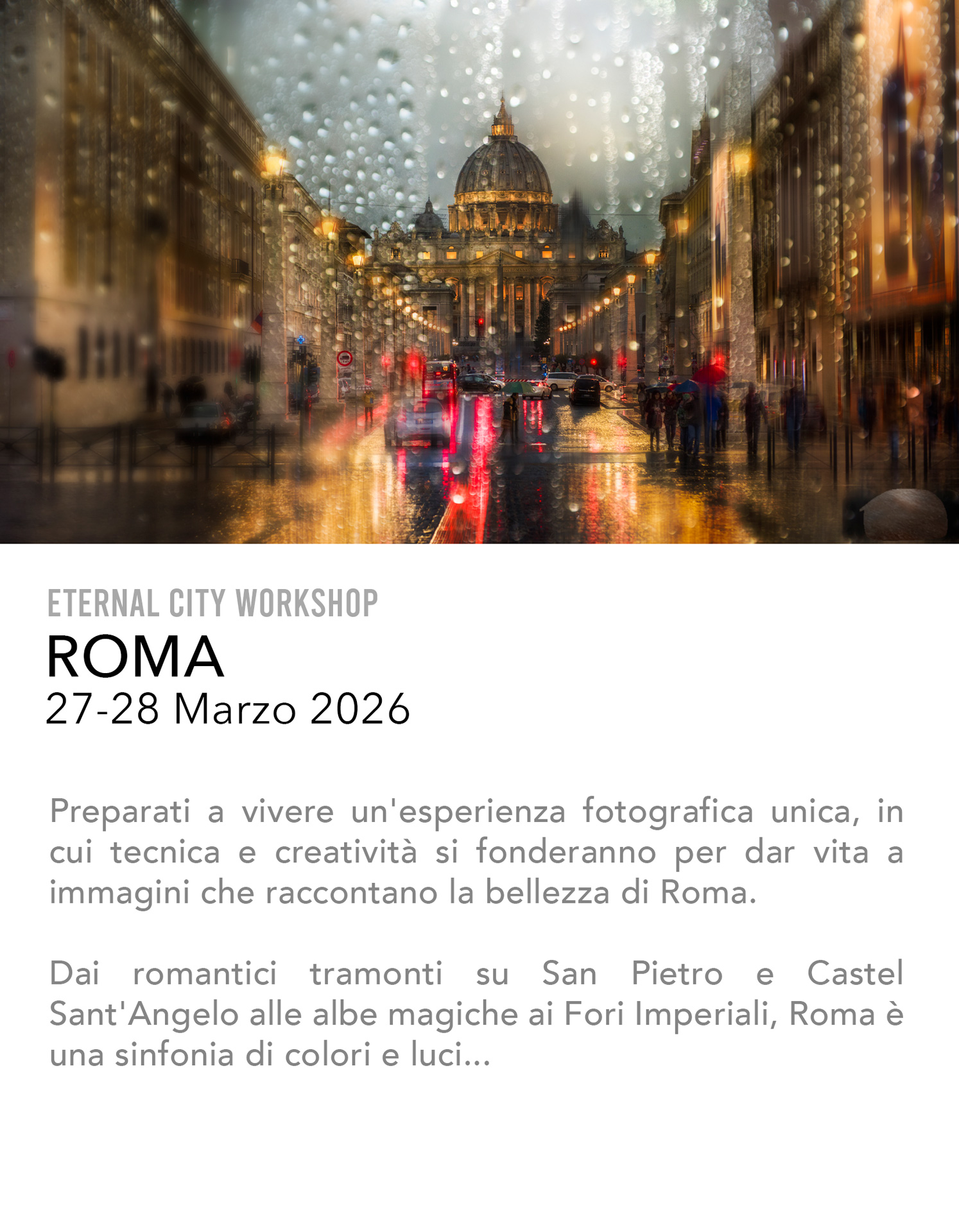 Workshop fotografico roma by night