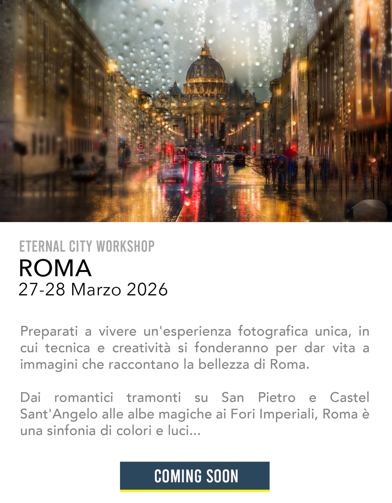 Workshop fotografico roma by night