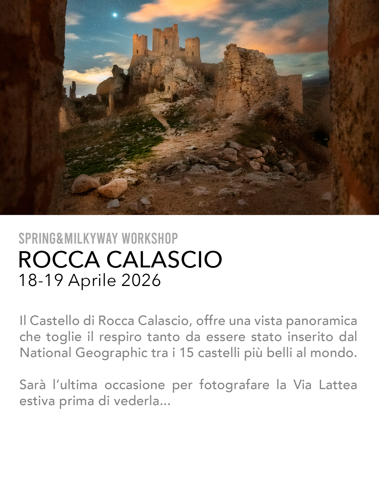 Workshop fotografico roma by night