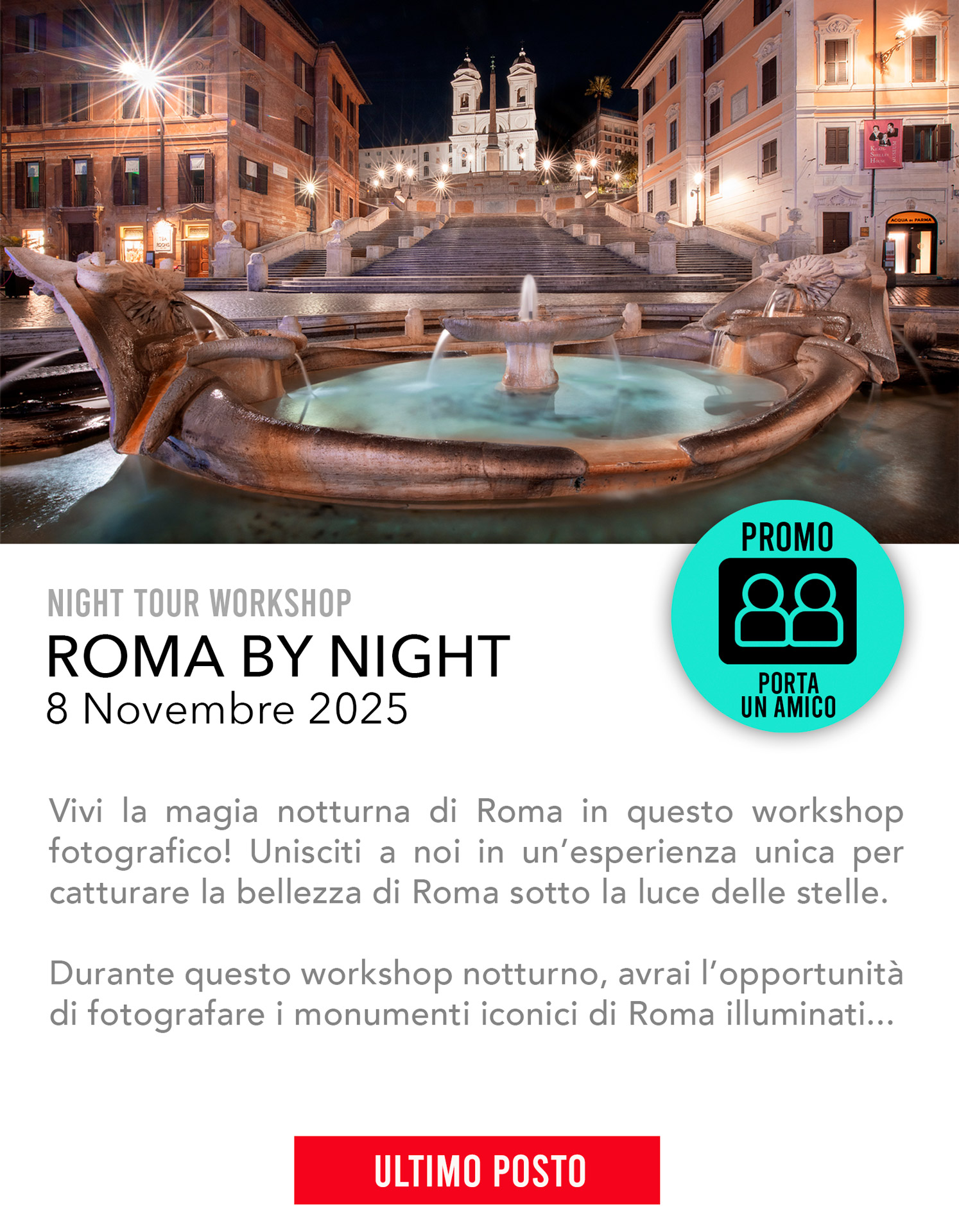 ROMA-BY-NIGHT-ULTIMO-POSTO Workshop fotografico Rocca Calascio, Fotografia notturna, Via Lattea