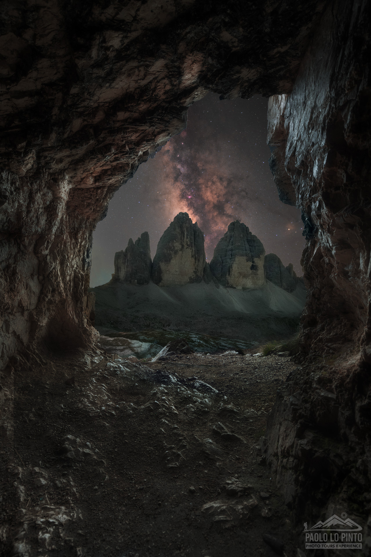 workshop-fotografico-dolomiti-tre-cime-lavaredo-milkyway workshop fotografico nelle dolomiti via lattea tre cime di lavaredo dalla grotta